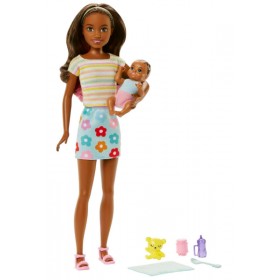 Poupée Barbie Skipper Baby Sitter Avec Bébé & Accessoires