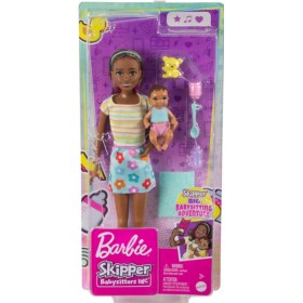 Poupée Barbie Skipper Baby Sitter Avec Figurine Bébé et Accessoires