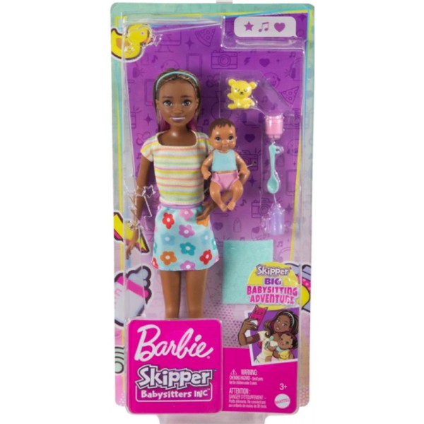 Poupée Barbie Skipper Baby Sitter Avec Figurine Bébé et Accessoires