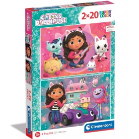 Puzzles Maison de Poupées de Gabby 2X20 pièces Clementoni 24802