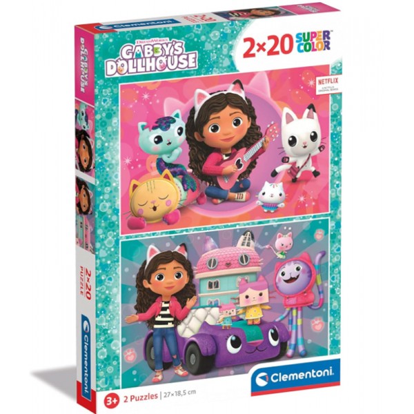 Puzzles Maison de Poupées de Gabby 2X20 pièces Clementoni 24802