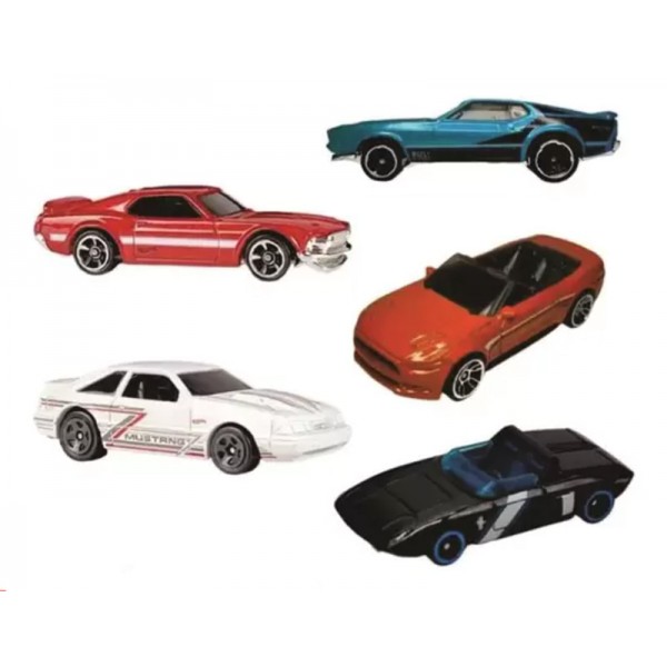 Hot Wheels Coffret 5 Véhicules Miniatures Ford Mustang