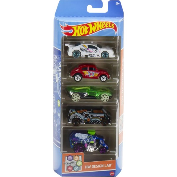 Hot Wheels Coffret 5 Véhicules Miniatures HW Design LAB