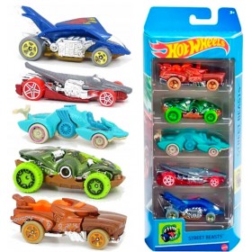 Hot Wheels Coffret 5 Véhicules Miniatures Street Beasts
