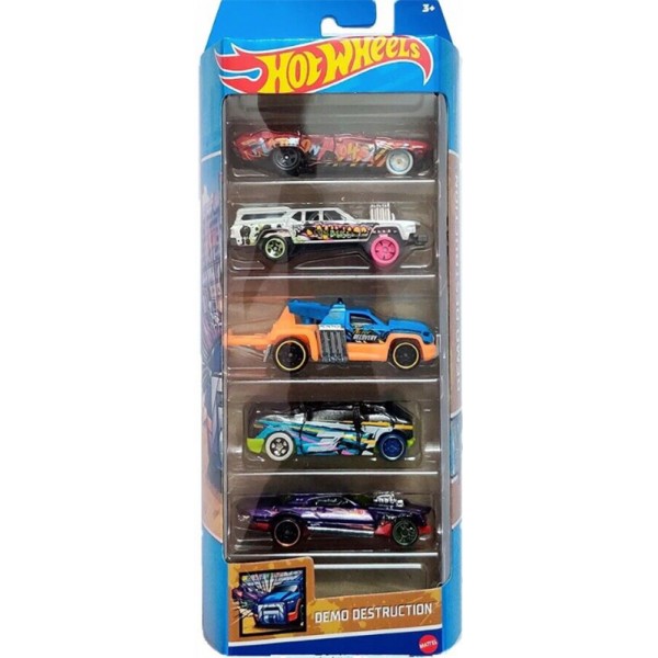 Hot Wheels Coffret 5 Véhicules Miniatures Demo Destruction