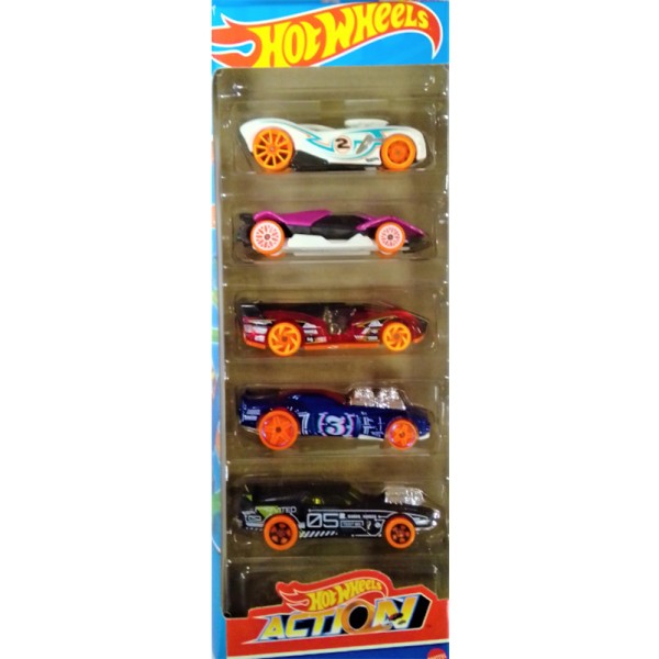 Hot Wheels Coffret 5 Véhicules Miniatures Action