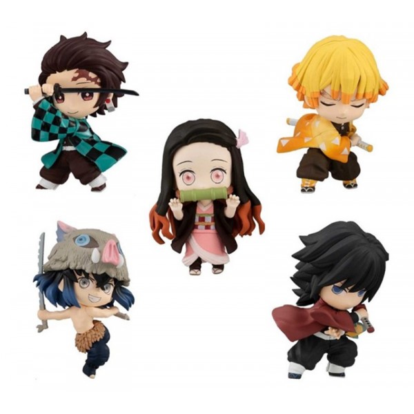 Figurines Demon Slayer Chibi Masters Bandai - Lot de 5