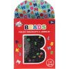 Set de Perles Fantaisie avec Fil - Alphabet ronds noirs