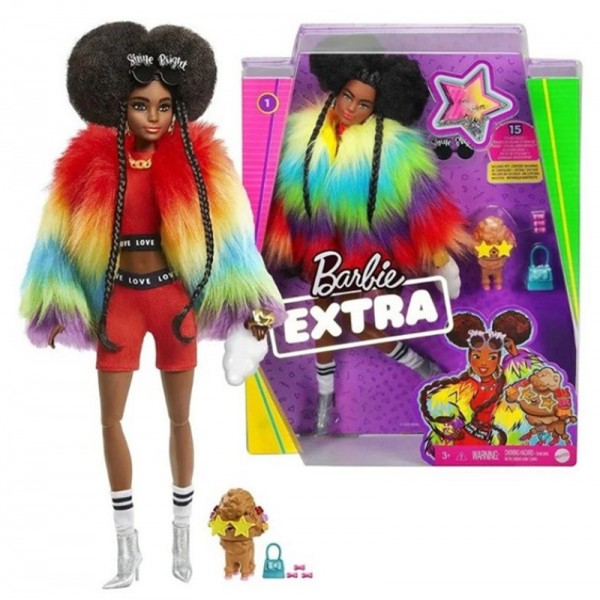 Poupée Barbie Extra Manteau Arc-En-Ciel