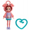 Mini Poupée Polly Pocket avec clip amitié cœur turquoise