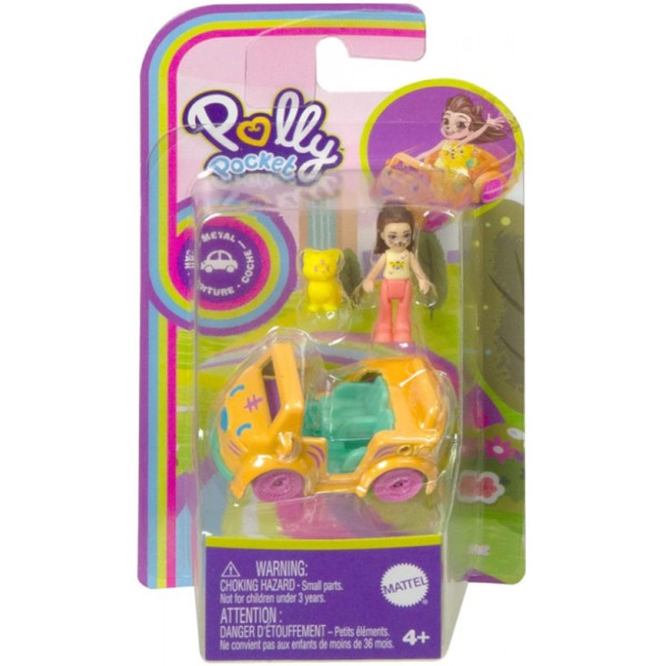 Polly Pocket - Véhicule Tigre avec Mini Poupée et Tigre