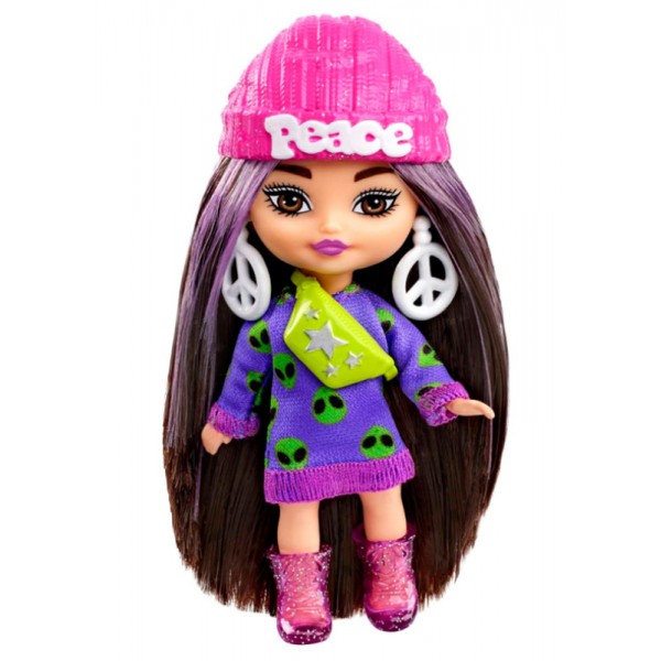 Poupée Barbie Extra Mini Poupée Peace 8 cm