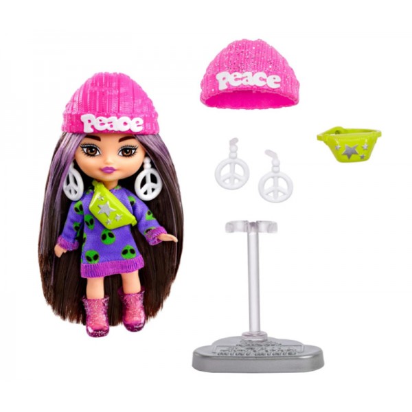 Poupée Barbie Extra Mini Poupée Peace 8 cm