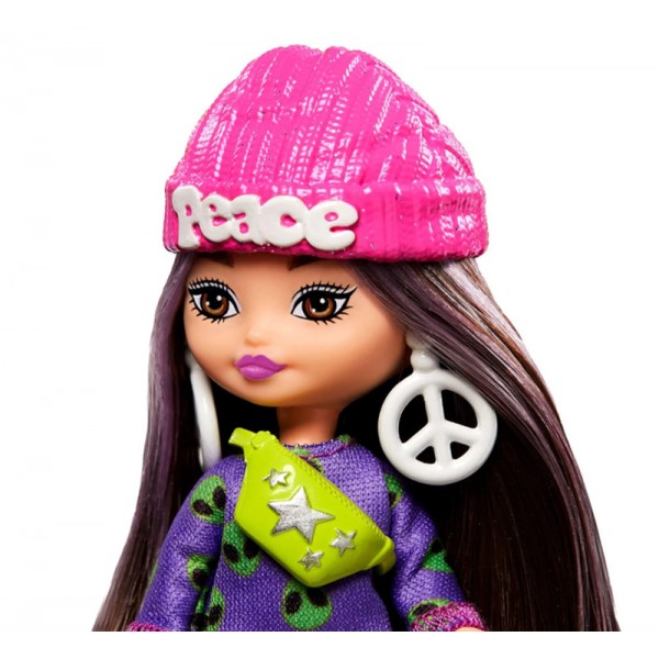 Poupée Barbie Extra Mini Poupée Peace 8 cm