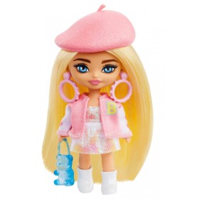 Poupée Barbie Extra Mini Poupée Blonde 8cm avec Béret