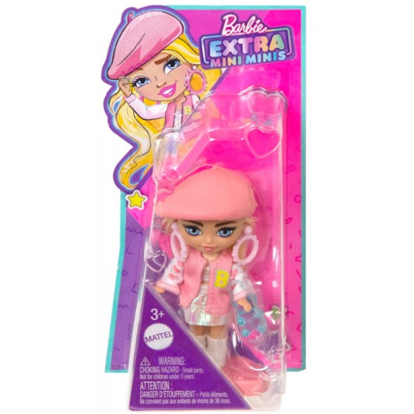 Poupée Barbie Extra Mini Poupée Blonde 8cm avec Béret