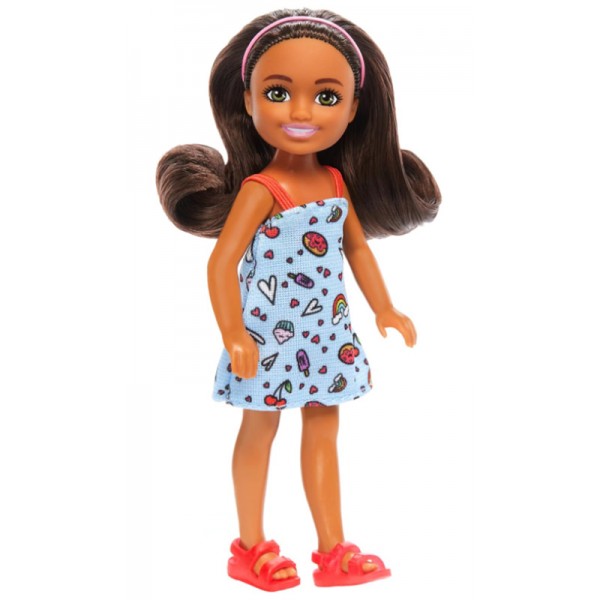 Poupée Barbie Chelsea Brune en Robe Bleue HXM97